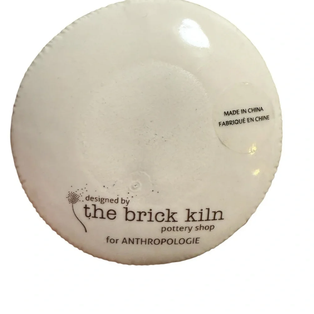 Anthropologie trinket dish letter A 3” 3 in the brick kiln white ceramic